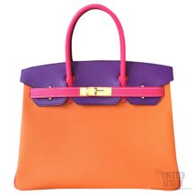 Hermes Birkin 35 Bag Tri-color Mango 9Z Epsom GHW