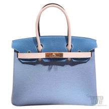 Hermes Birkin 35 Bag Tri-color Blue Epsom GHW