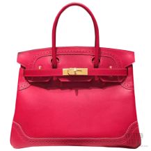 Hermes Birkin 30 Ghillies Ruby Tedelakt Smooth GHW