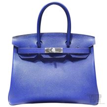 Hermes Birkin 30 Bag Electric Blue Epsom SHW