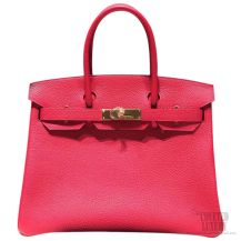 Hermes Birkin 30 Bag Rouge Piovine 2R Togo GHW