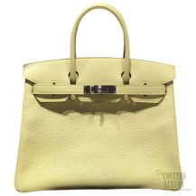 Hermes Birkin 30 Bag Jaune Poussin 1Z Togo SHW