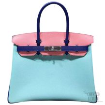 Hermes Birkin 30 Tri-color Blue Atoll Epsom SHW