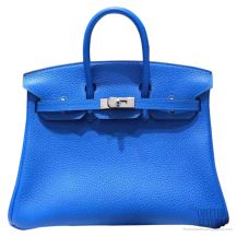 Hermes Birkin 25 Bag Blue Hydra Togo SHW