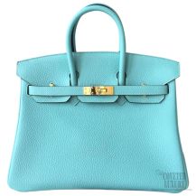 Hermes Birkin 25 Bag Blue Atoll Togo 3p GHW