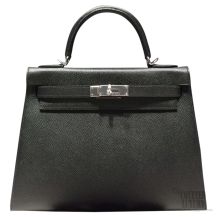 Hermes Kelly 32 Bag Black Epsom SHW