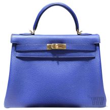 Hermes Kelly 32 Bag Blue Electric 7T Togo GHW