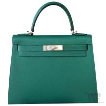 Hermes Kelly 32 Bag Malachite Epsom SHW