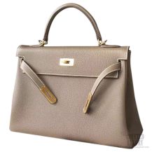 Hermes Kelly 32 Bag Etoupe CK18 Togo GHW