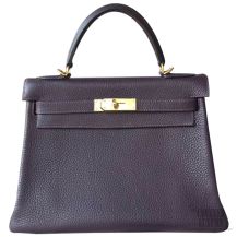 Hermes Kelly 32 Bag Raisin ck59 Togo GHW