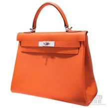 Hermes Kelly 32 Bag Orange Togo SHW