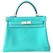 Hermes Kelly 32 Bag Lagon 7V Togo SHW