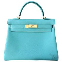 Hermes Kelly 32 Bag Blue Atoll 3p Togo GHW