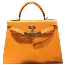 Hermes Kelly 32 Jaune 9v Epsom GHW