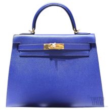 Hermes Kelly 32 Blue Electric 7T Epsom GHW