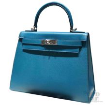 Hermes Kelly 32 Blue Izmir 7W Epsom SHW