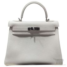 Hermes Kelly 32 Blanc Togo SHW