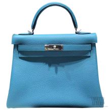 Hermes Kelly 32 Blue Paradise 7B Togo SHW