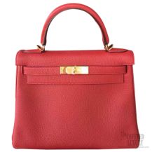 Hermes Kelly 32 Rouge Garance CK54 Togo GHW