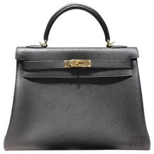 Hermes Kelly 28 Bag Black Togo Leather GHW