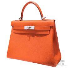 Hermes Kelly 28 Bag Orange Togo Leather SHW
