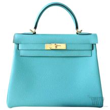 Hermes Kelly 28 Bag Blue Atoll 3p Togo Leather GHW