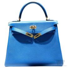 Hermes Kelly 28 Mykonos Togo Leather GHW