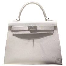 Hermes Kelly 28 White Epsom Leather SHW