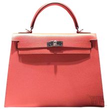 Hermes Kelly 28 Flamingo I5 Epsom Leather SHW