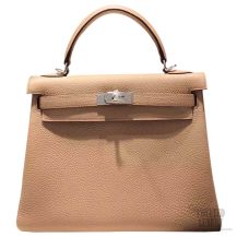 Hermes Kelly 25 Tabac Camel CK24 Togo Leather Handstitched SHW