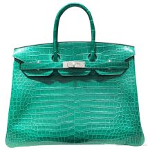 Hermes Birkin 35 Bag Vert Emeraude Crocodile SHW