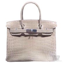 Hermes Birkin 30 Bag Parchemin Crocodile SHW