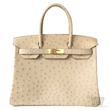 Hermes Birkin 35 Bag Parchemin Ostrich GHW