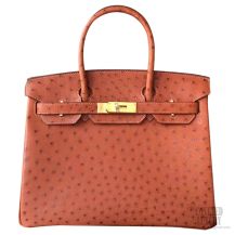 Hermes Birkin 30 Bag Brown Ostrich GHW