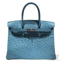 Hermes Birkin 30 Bag Cobalt Ostrich SHW
