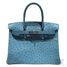 Hermes Birkin 30 Bag Cobalt Ostrich SHW