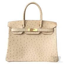 Hermes Birkin 30 Bag Parchemin Ostrich GHW