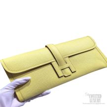 Hermes Jige Elan Clutch Yellow Epsom Leather