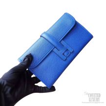 Hermes Jige Mini Clutch 7t Blue Electric Epsom Calfskin