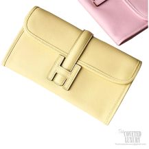 Hermes Jige Duo Mini Clutch 1z Jaune Poussin Swift Calfskin