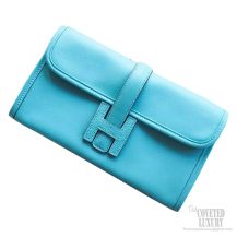 Hermes Jige Duo Mini Clutch 3p Atoll Blue Swift Calfskin