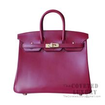Hermes Birkin 25 Handbag B5 Ruby Box GHW