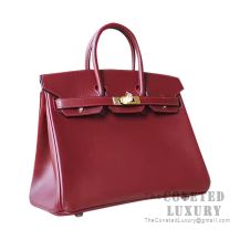Hermes Birkin 25 Handbag CK55 Rouge H Box GHW