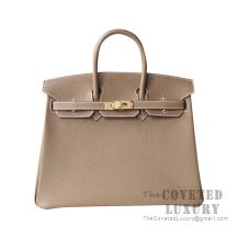 Hermes Birkin 25 Handbag CK18 Etoupe Epsom GHW