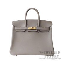 Hermes Birkin 25 Handbag M8 Gris Asphalt Epsom GHW