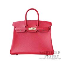 Hermes Birkin 25 Handbag S5 Rouge Tomate Epsom GHW