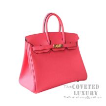 Hermes Birkin 25 Handbag T5 Rose Jaipur Epsom GHW