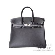 Hermes Birkin 25 Handbag 89 Noir Epsom SHW