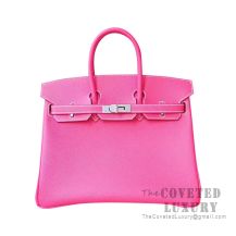 Hermes Birkin 25 Handbag E5 Rose Tyrien Epsom SHW