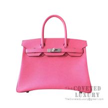 Hermes Birkin 25 Handbag 8W Rose Azalee Epsom SHW